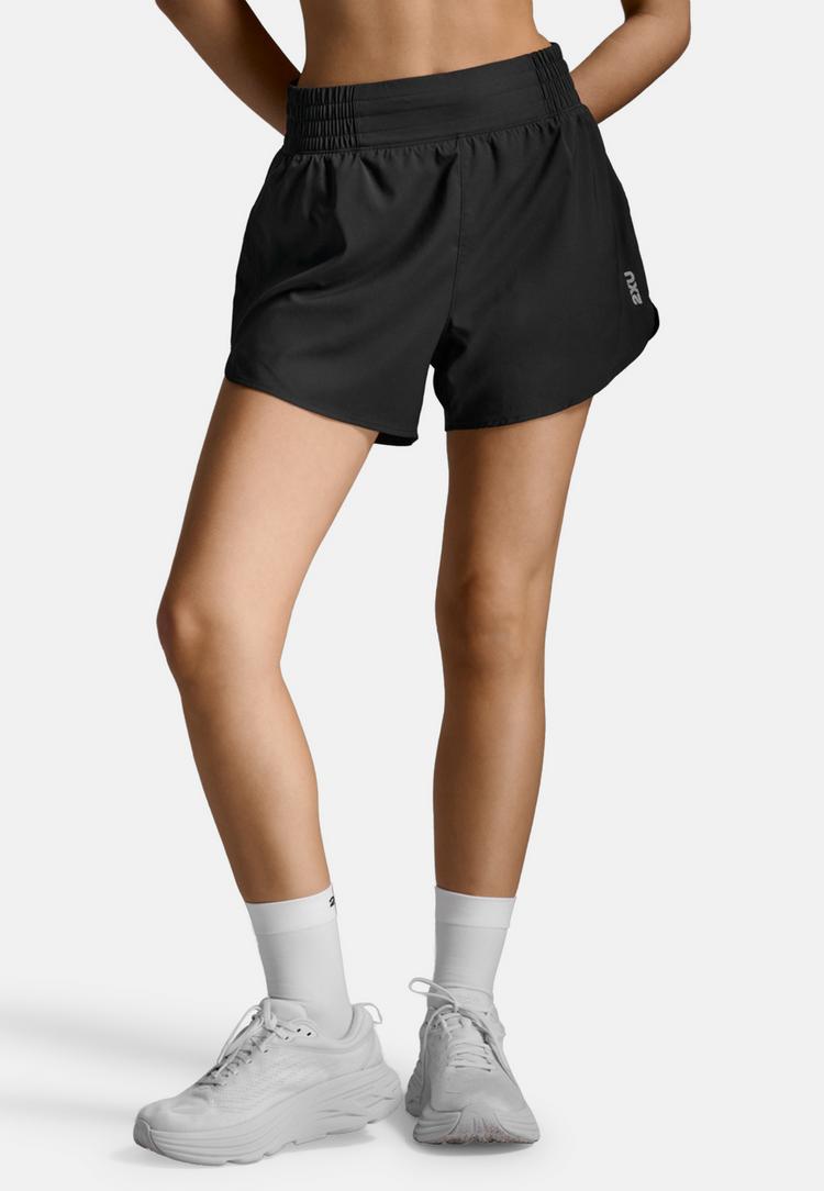 2XU 2XU Aero Hi-Rise 4 Inch Shorts Tights Damen - black-silver reflective - 2 | SportScheck
