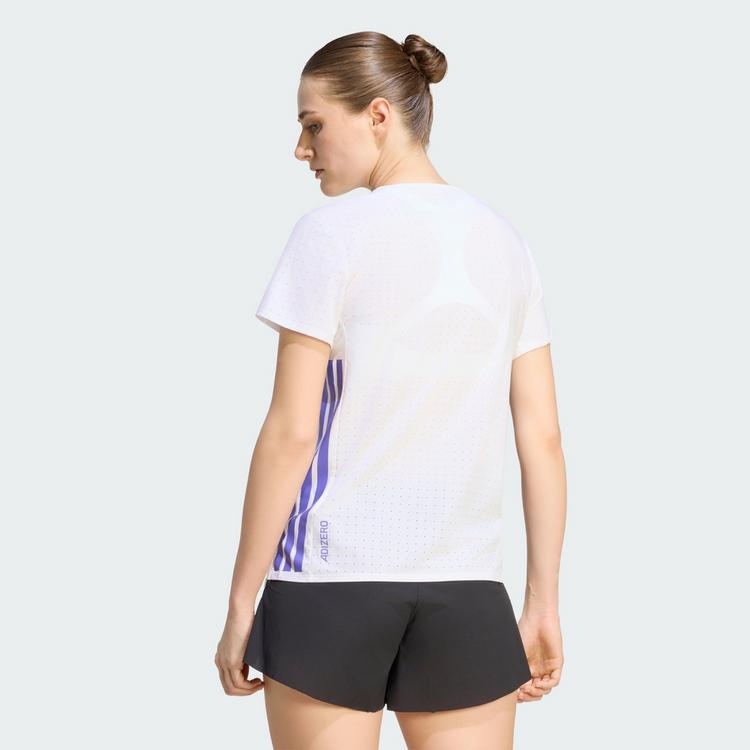 adidas adidas Adizero Running T-Shirt Laufshirt Damen - White / Solar Purple - 1 | SportScheck