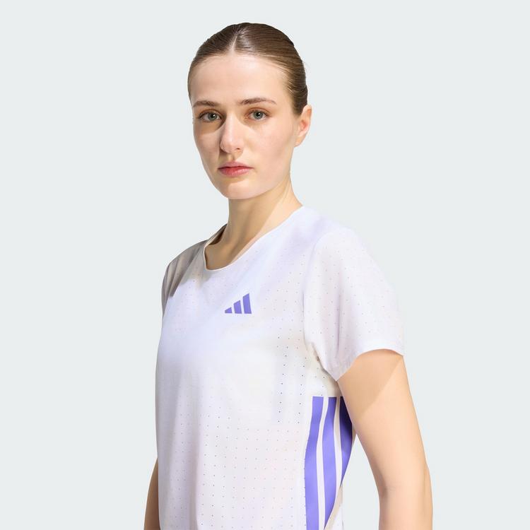 adidas adidas Adizero Running T-Shirt Laufshirt Damen - White / Solar Purple - 0 | SportScheck