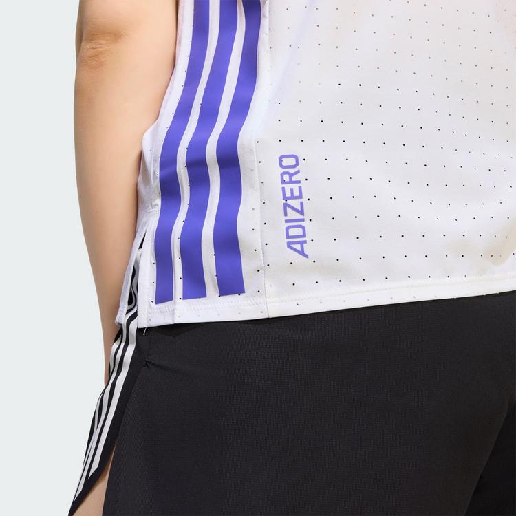 adidas adidas Adizero Running T-Shirt Laufshirt Damen - White / Solar Purple - 1 | SportScheck