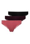 Snocks Tangas Unterhose Damen - Mix (Mauve/Weinrot/Schwarz)