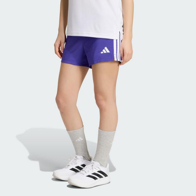 adidas adidas Train Essentials 3-Streifen Kids Shorts Funktionsshorts Kinder - Pure Purple / White - 0 | SportScheck