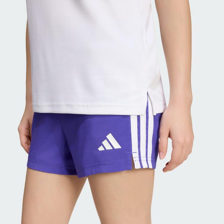 adidas adidas Train Essentials 3-Streifen Kids Shorts Funktionsshorts Kinder - Pure Purple / White - 0 | SportScheck