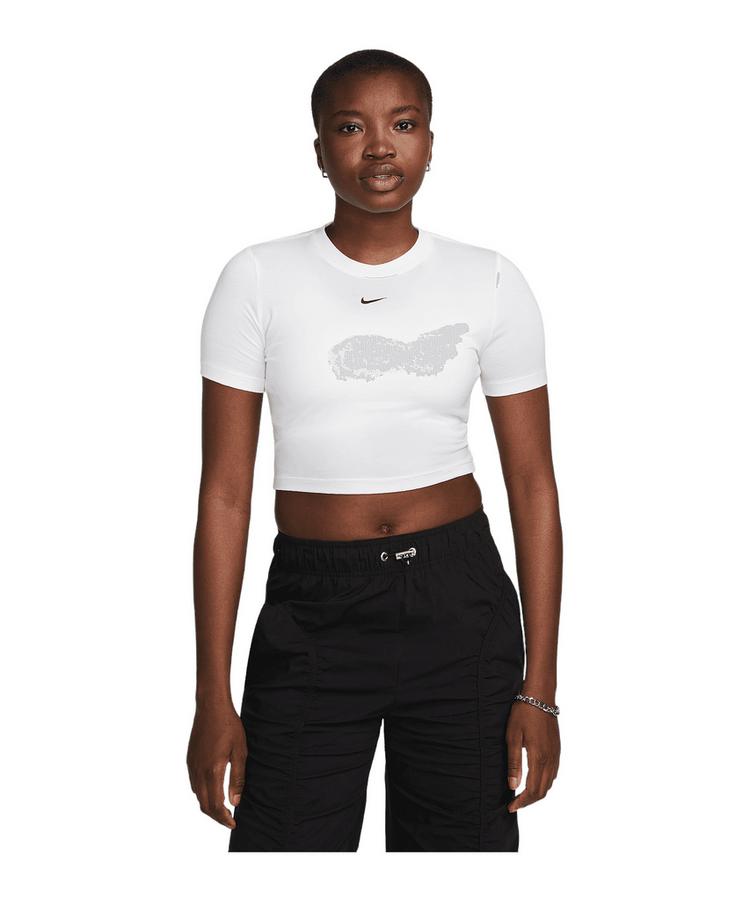 Nike Nike Essential SLM Crop T-Shirt Damen T-Shirt Damen - weissschwarz - 0 | SportScheck