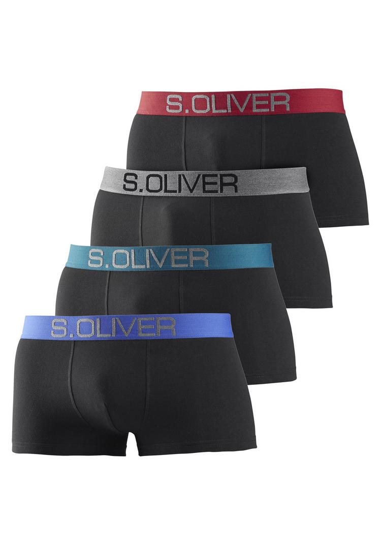 S.OLIVER S.OLIVER Hipster Unterhose Herren - schwarz-blau, schwarz-petrol, schwarz-grau, schwarz-rot - 0 | SportScheck
