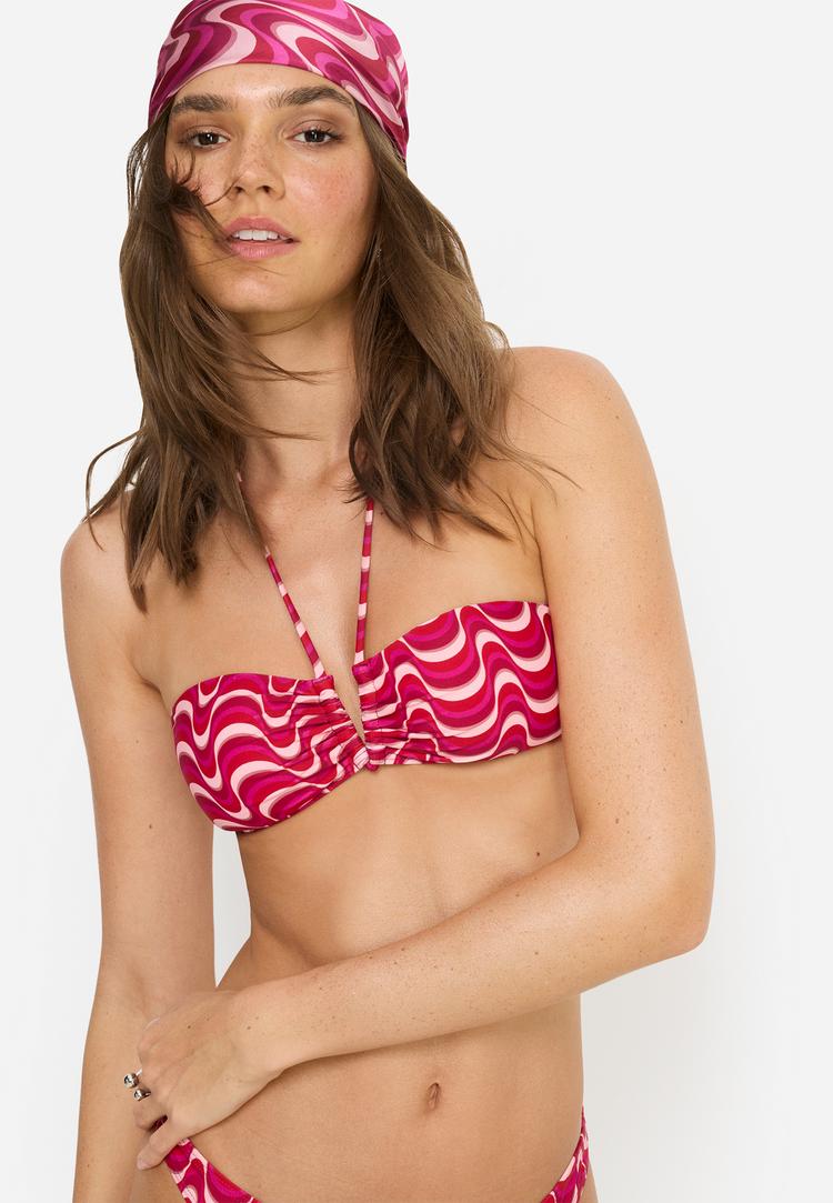 LSCN by Lascana LSCN by Lascana Bandeau-Bikini-Top Bikini Oberteil Damen - pink waves - 7 | SportScheck