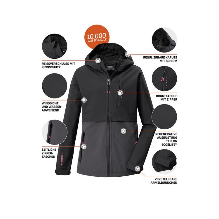 KILLTEC KILLTEC KOS 153 GRLS SFTSHLL JCKT Softshelljacke Kinder - Schwarz0110 - 3 | SportScheck