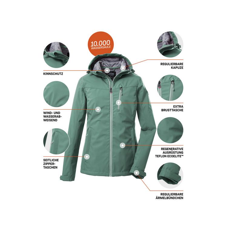 KILLTEC KILLTEC KOS 89 WMN SFTSHLL JCKT Softshelljacke Damen - Gr&uuml;n2058 - 8 | SportScheck