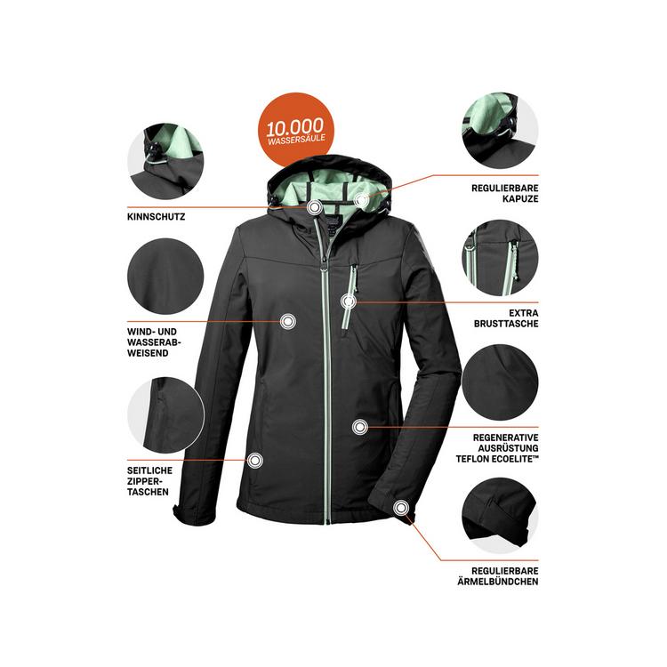 KILLTEC KILLTEC KOS 89 WMN SFTSHLL JCKT Softshelljacke Damen - Schwarz0110 - 3 | SportScheck