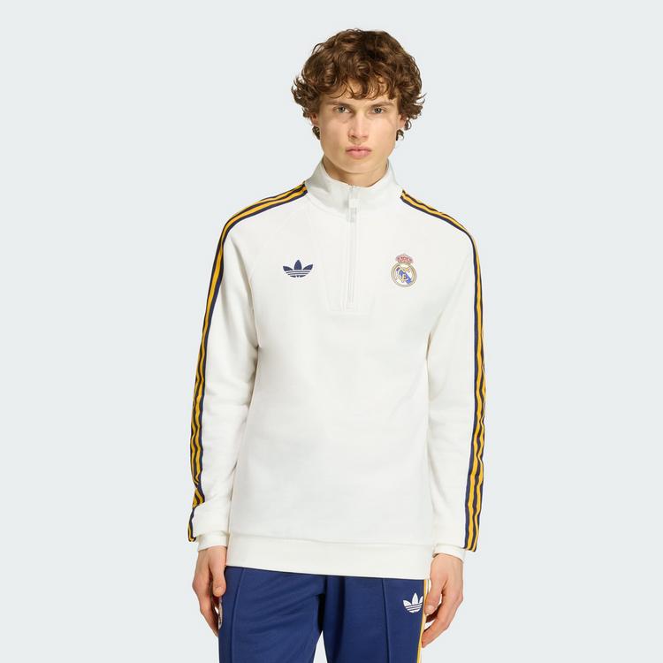 adidas adidas Real Madrid Originals Half Zip Oberteil Funktionssweatshirt Herren - White - 0 | SportScheck