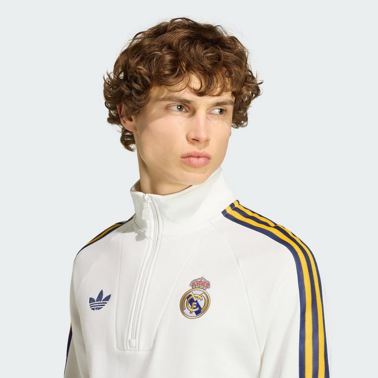adidas adidas Real Madrid Originals Half Zip Oberteil Funktionssweatshirt Herren - White - 0 | SportScheck