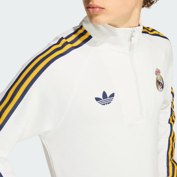 adidas adidas Real Madrid Originals Half Zip Oberteil Funktionssweatshirt Herren - White - 1 | SportScheck