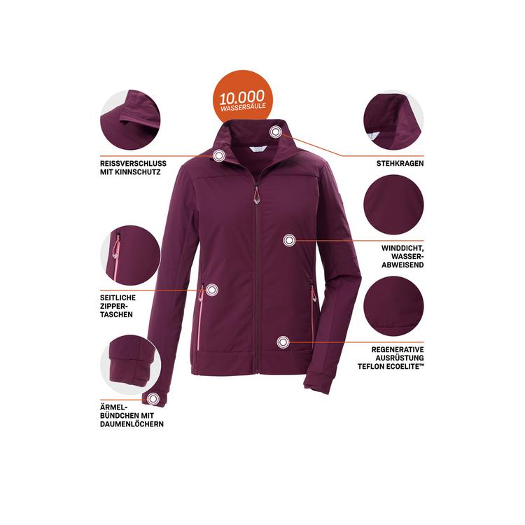 KILLTEC KILLTEC KOS 21 WMN JCKT Softshelljacke Damen - Violett393 - 3 | SportScheck