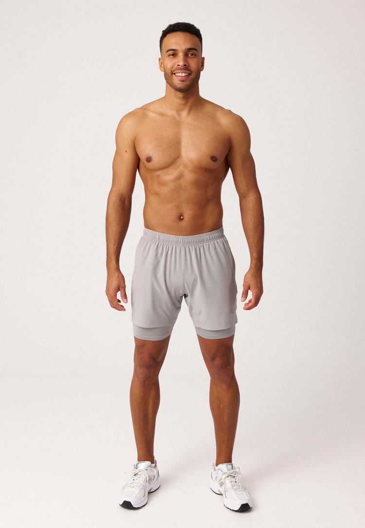 Snocks Snocks 2 in 1 Tainingshorts Herren Trainingshose Herren - Silber Grau - 0 | SportScheck