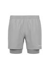 Snocks 2 in 1 Tainingshorts Herren Trainingshose Herren - Silber Grau