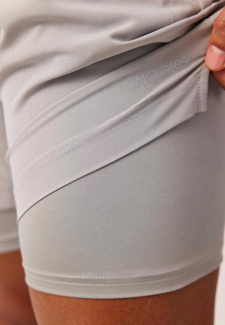 Snocks Snocks 2 in 1 Tainingshorts Herren Trainingshose Herren - Silber Grau - 1 | SportScheck