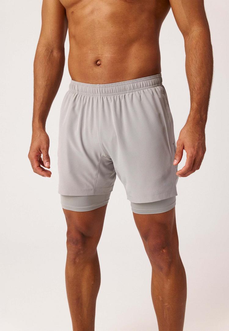 Snocks Snocks 2 in 1 Tainingshorts Herren Trainingshose Herren - Silber Grau - 2 | SportScheck