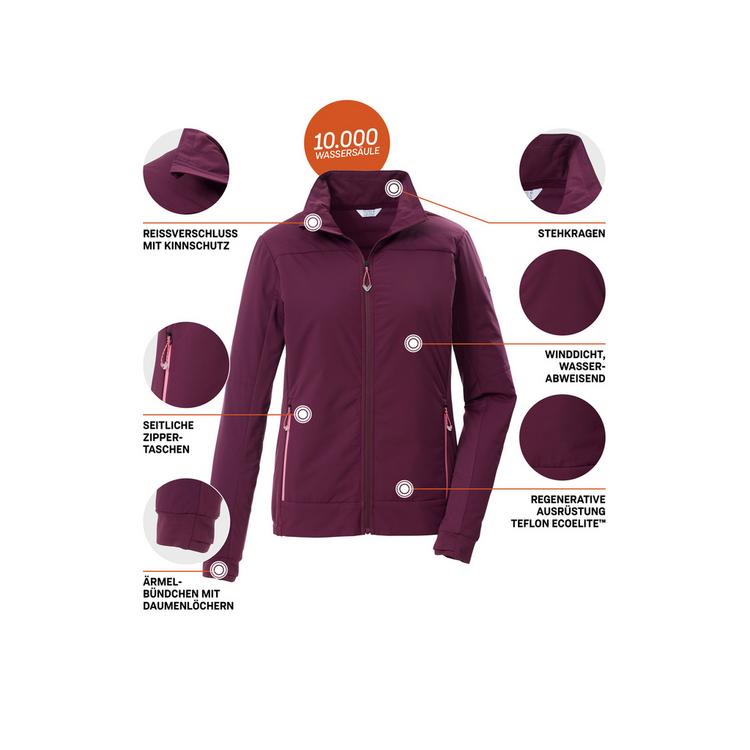 KILLTEC KILLTEC KOS 21 WMN JCKT Softshelljacke Damen - Violett393 - 3 | SportScheck