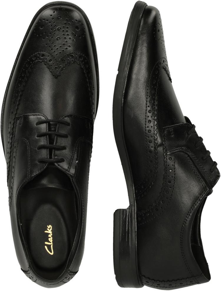 Clarks Clarks Howard Wing Black Leather Halbschuhe Herren - 1216 Black Leather - 2 | SportScheck