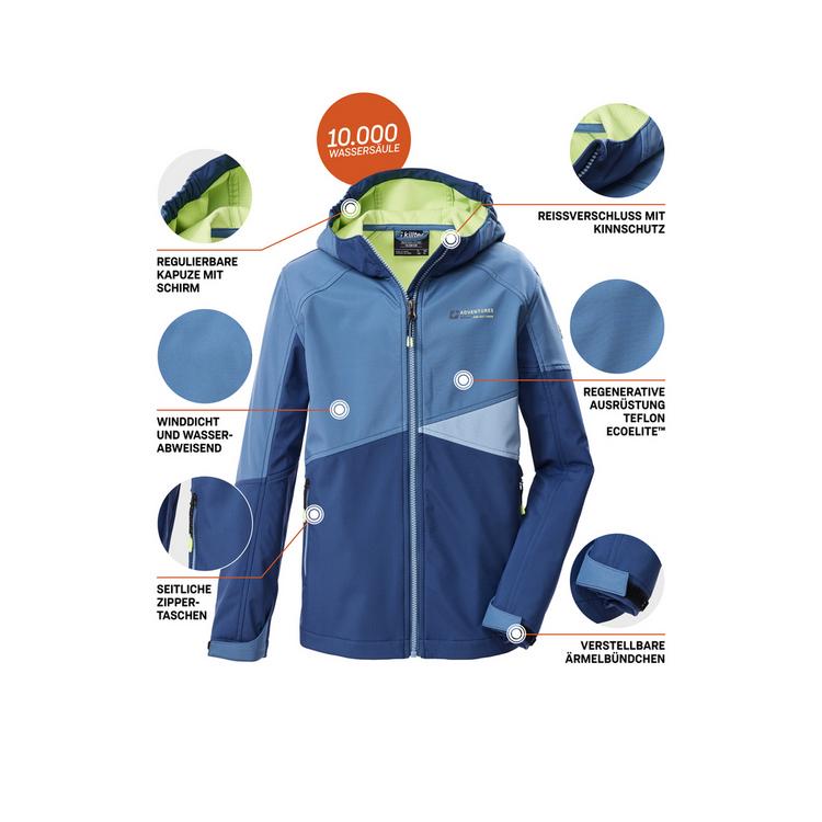 KILLTEC KILLTEC KOS 142 BYS SFTSHLL JCKT Softshelljacke Kinder - Blau3026 - 3 | SportScheck