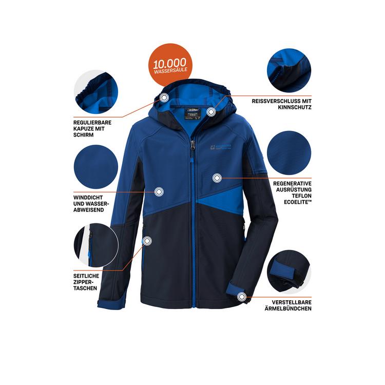 KILLTEC KILLTEC KOS 142 BYS SFTSHLL JCKT Softshelljacke Kinder - Blau3029 - 3 | SportScheck