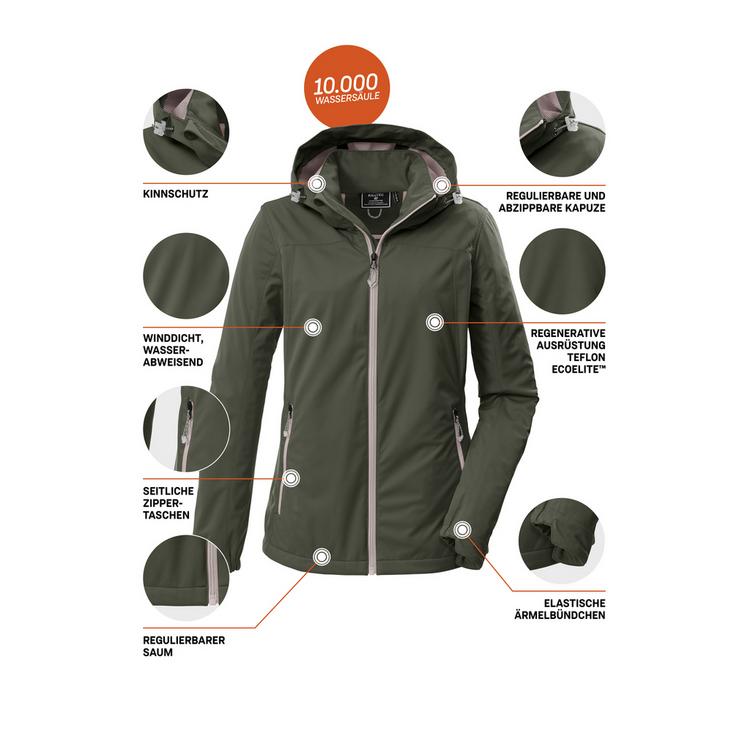 KILLTEC KILLTEC KOS 69 WMN SFTSHLL JCKT Softshelljacke Damen - Gr&uuml;n2085 - 3 | SportScheck