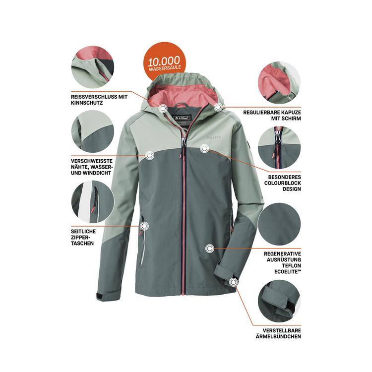 KILLTEC KILLTEC KOS 158 GRLS JCKT Softshelljacke Kinder - Gr&uuml;n2045 - 3 | SportScheck