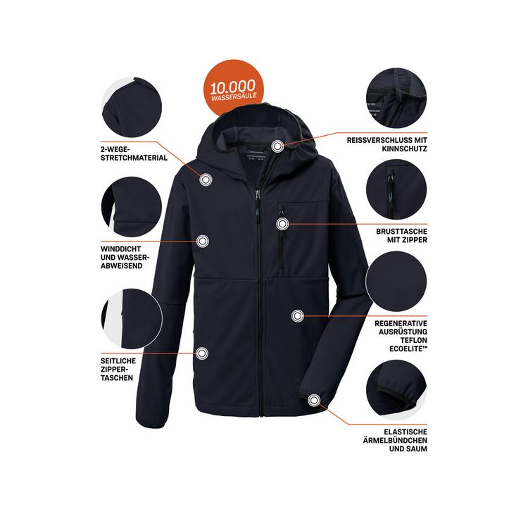 KILLTEC KILLTEC KOS 124 BYS SFTSHLL JCKT Softshelljacke Kinder - Blau3044 - 3 | SportScheck