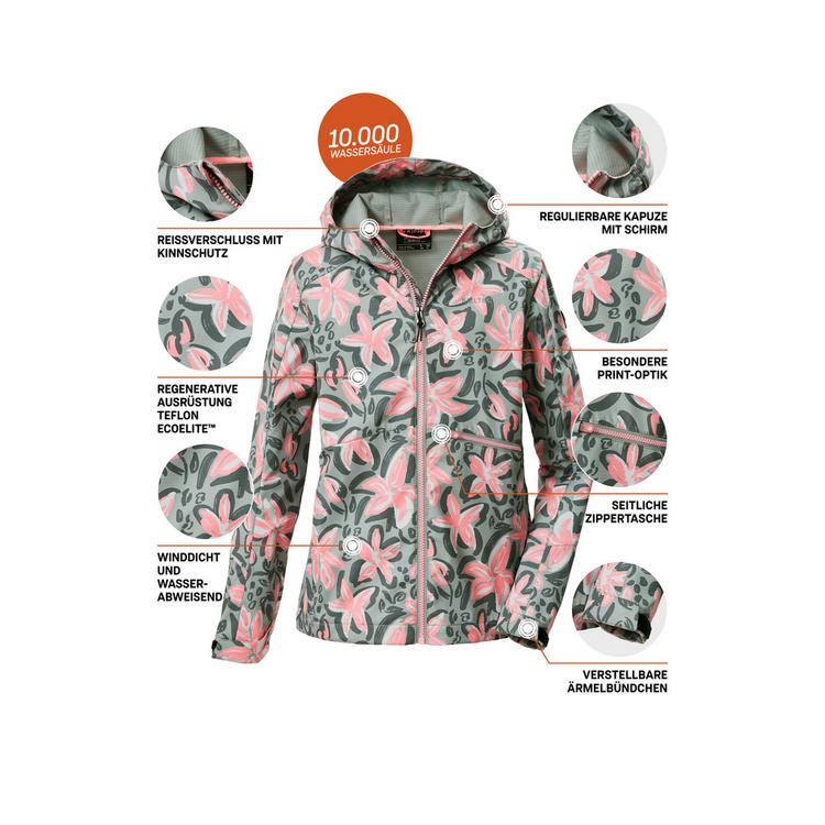 KILLTEC KILLTEC KOS 154 GRLS SFTSHLL JCKT Softshelljacke Kinder - Gr&uuml;n2047 - 3 | SportScheck