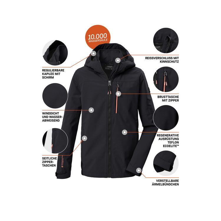 KILLTEC KILLTEC KOS 143 BYS SFTSHLL JCKT Softshelljacke Kinder - Schwarz0110 - 3 | SportScheck