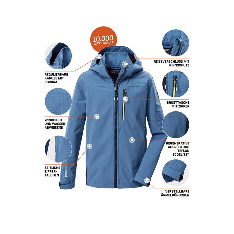 KILLTEC KILLTEC KOS 143 BYS SFTSHLL JCKT Softshelljacke Kinder - Blau3026 - 3 | SportScheck