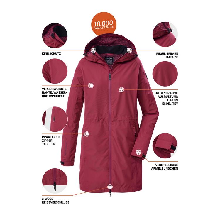 KILLTEC KILLTEC KOS 35 WMN PRK Softshelljacke Damen - Rot4542 - 3 | SportScheck