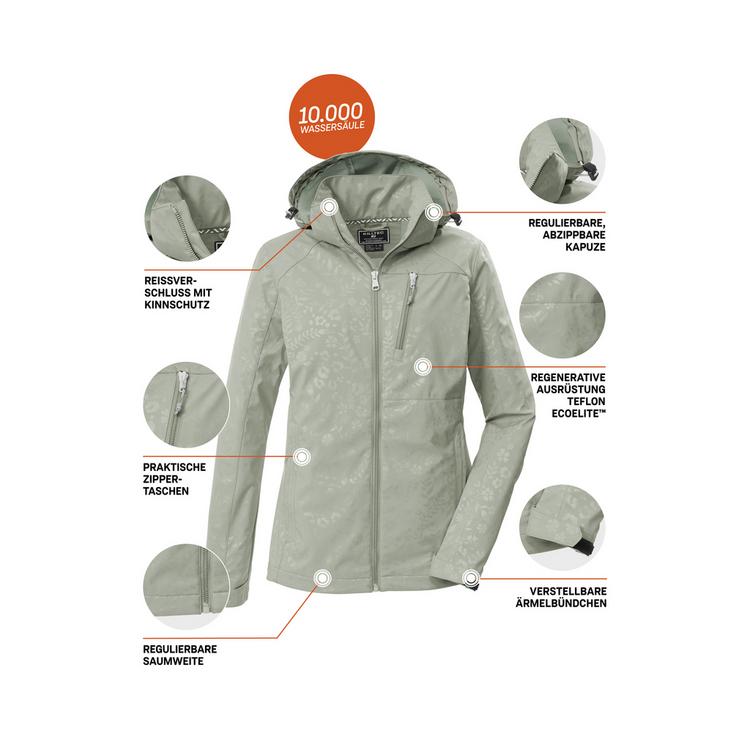 KILLTEC KILLTEC KOS 13 WMN SFTSHLL JCKT EMBOSS Softshelljacke Damen - Gr&uuml;n2046 - 3 | SportScheck