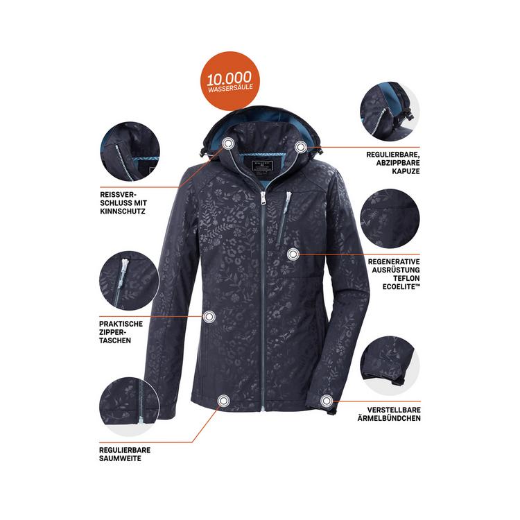 KILLTEC KILLTEC KOS 13 WMN SFTSHLL JCKT EMBOSS Softshelljacke Damen - Blau3023 - 3 | SportScheck