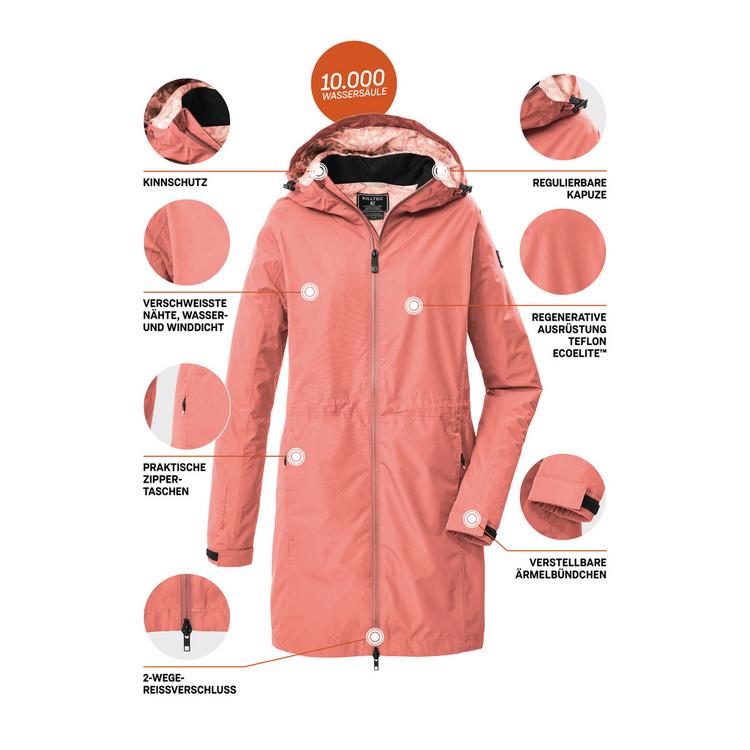 KILLTEC KILLTEC KOS 35 WMN PRK Softshelljacke Damen - Orange501 - 3 | SportScheck