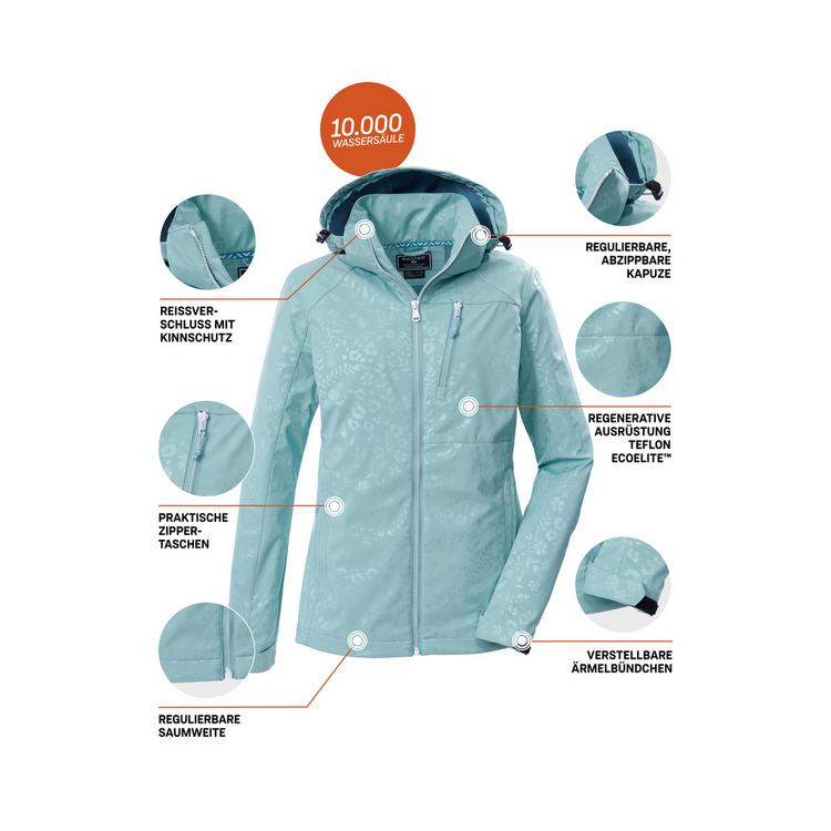 KILLTEC KILLTEC KOS 13 WMN SFTSHLL JCKT EMBOSS Softshelljacke Damen - Blau3069 - 4 | SportScheck