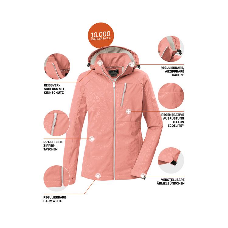 KILLTEC KILLTEC KOS 13 WMN SFTSHLL JCKT EMBOSS Softshelljacke Damen - Orange501 - 3 | SportScheck