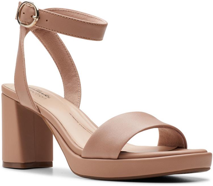 Clarks Clarks AmbyrLyn Bay Sandalen Damen - 1259 Warm Beige Lea - 0 | SportScheck