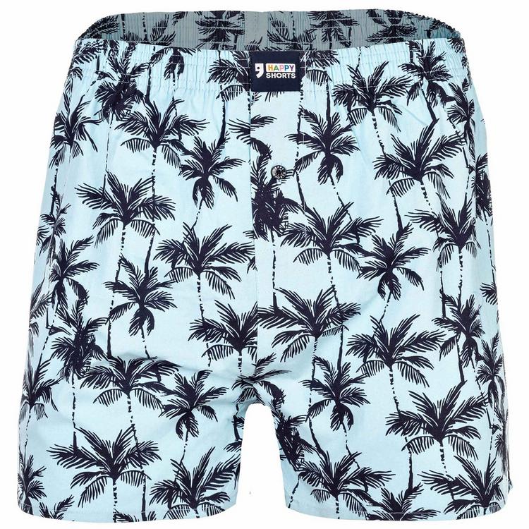 HAPPY SHORTS HAPPY SHORTS Web-Boxershorts Unterhose Herren - Palms Blau - 0 | SportScheck