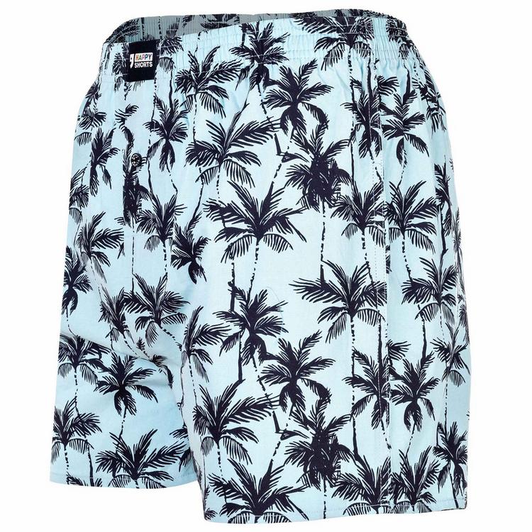 HAPPY SHORTS HAPPY SHORTS Web-Boxershorts Unterhose Herren - Palms Blau - 0 | SportScheck