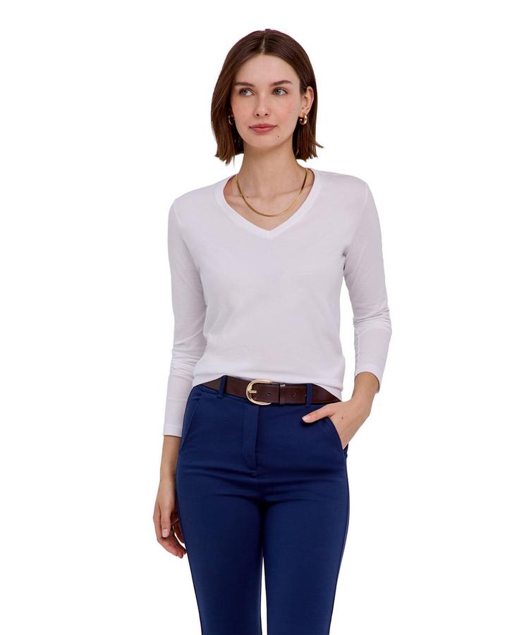 Falke Falke Pima Jersey V-Neck T-Shirt Damen - white (2000) - 0 | SportScheck