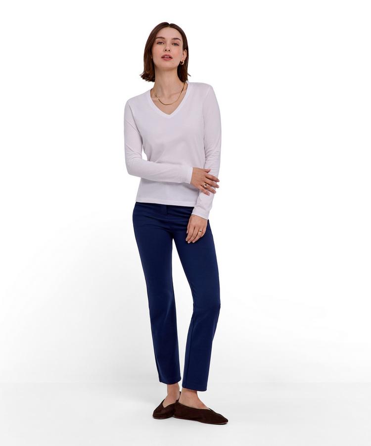 Falke Falke Pima Jersey V-Neck T-Shirt Damen - white (2000) - 1 | SportScheck