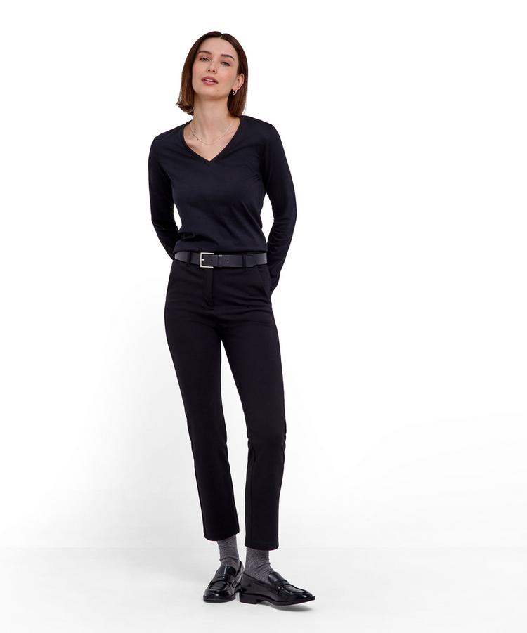 Falke Falke Pima Jersey V-Neck T-Shirt Damen - black (3000) - 1 | SportScheck
