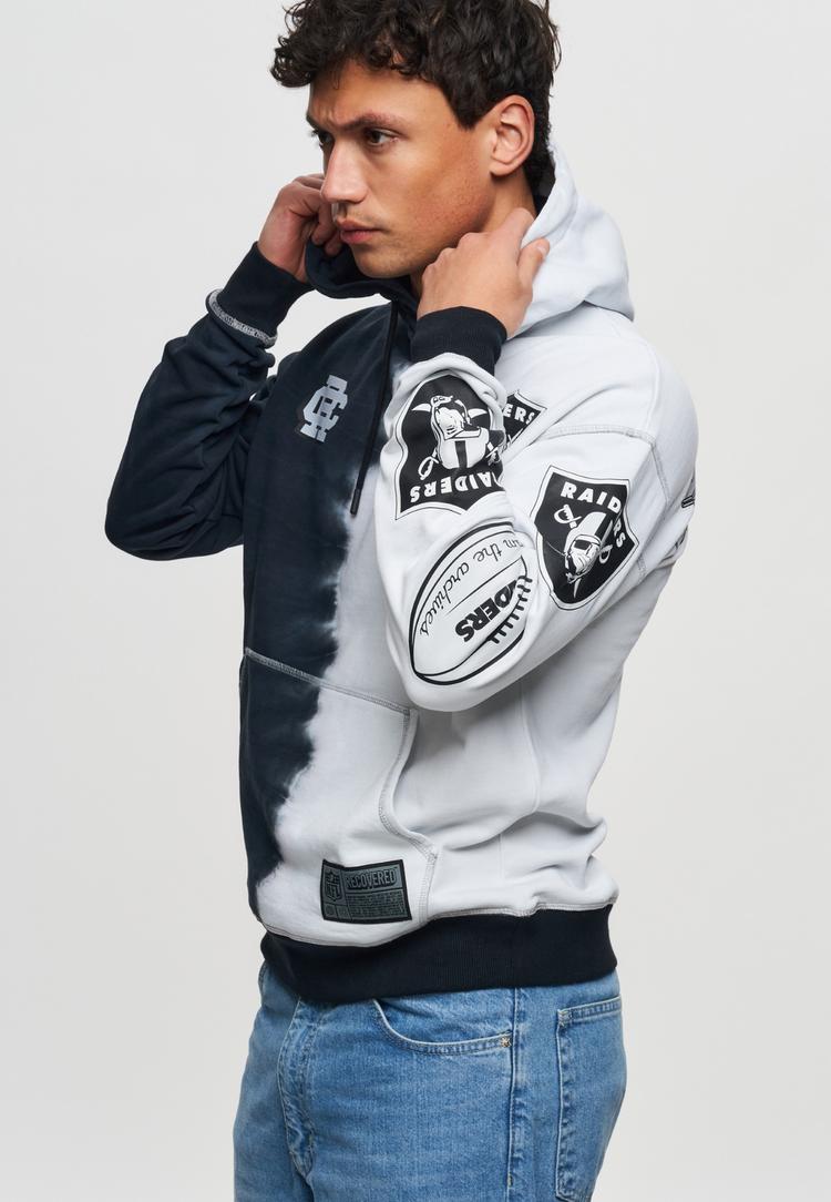 Re:Covered Re:Covered NFL Raiders Ink Dye Effect On Hoodie Herren - Black - 2 | SportScheck