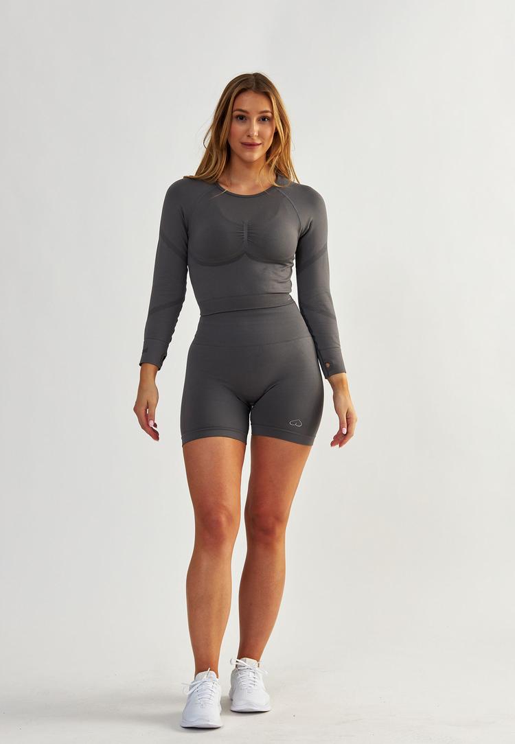 BeShaped BeShaped Power Up! Langarmshirt Damen - Grey - 1 | SportScheck