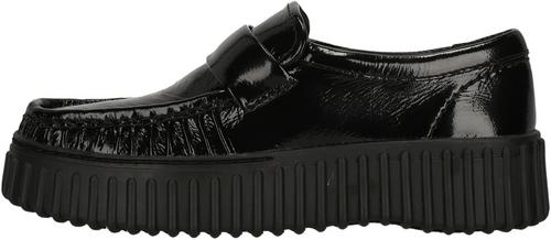 Clarks Torhill Mocc Black Pat Slipper Damen