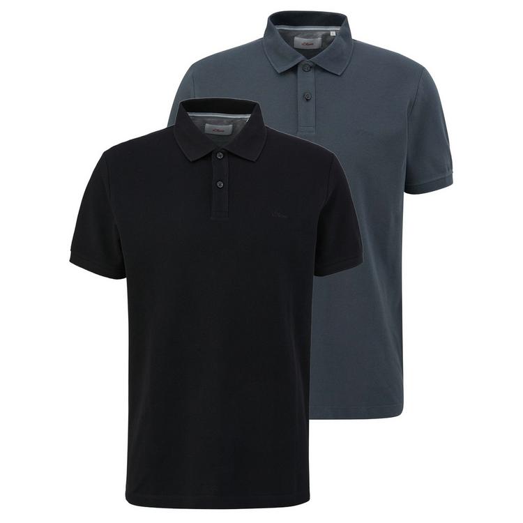 S.OLIVER S.OLIVER Poloshirt Poloshirt Herren - Schwarz/Dunkelgrau - 0 | SportScheck