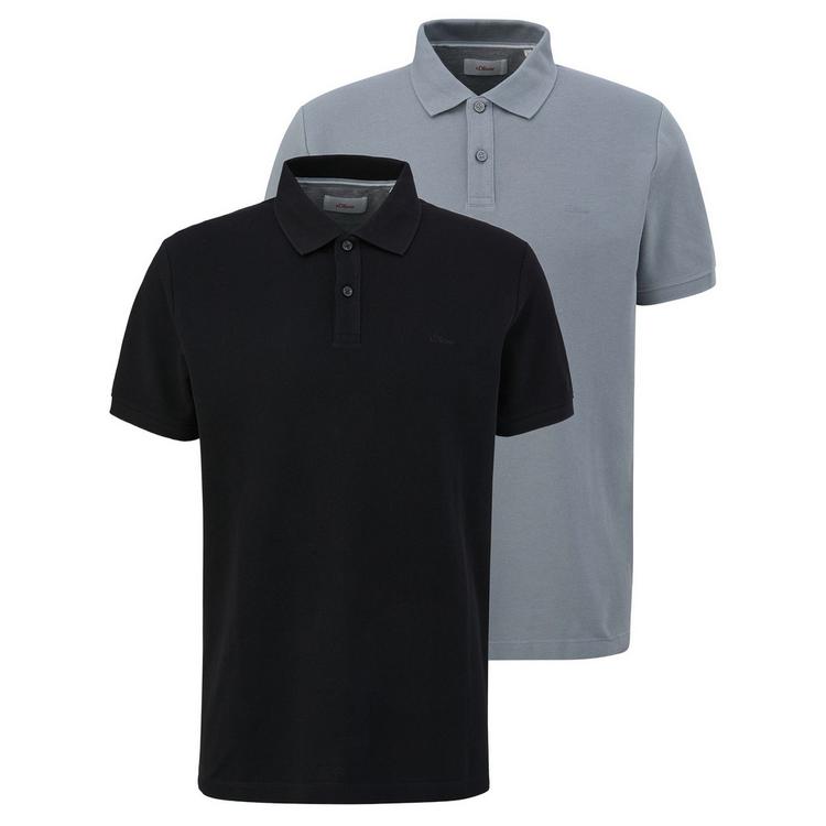 S.OLIVER S.OLIVER Poloshirt Poloshirt Herren - Schwarz/Hellgrau - 0 | SportScheck