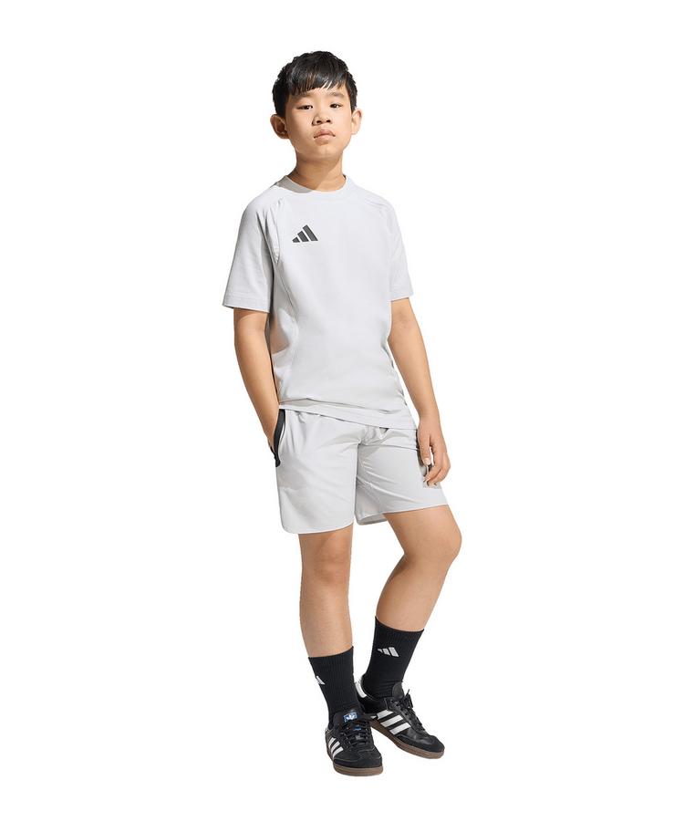adidas adidas Trio Travel Woven Short Kids Fu&szlig;ballshorts Kinder - grauschwarz - 0 | SportScheck