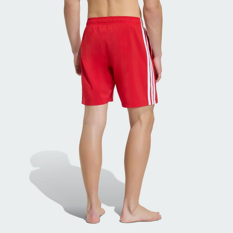 adidas adidas 3-STREIFEN BADESHORTS, 20,5 CM Badehose Herren - Better Scarlet / White - 1 | SportScheck